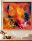 Astrid original artwork — 20 × 20 inches, oak float frame, scene 01