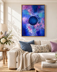 Bold framed canvas print – living room close-up