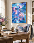 Exuberance framed canvas print in a light editorial interior