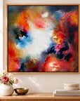 Florence original artwork — 20 × 20 inches, oak float frame, scene 01