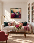 The Mother framed canvas print in a light editorial living room