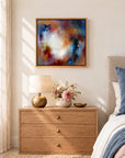 Phoebe original artwork — 20 × 20 inches, oak float frame, scene 04