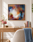 Phoebe original artwork — 20 × 20 inches, oak float frame, scene 05