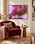 The Gift framed canvas print in a light-filled reading nook