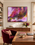 The Gift framed canvas print in an elegant writing room