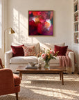 The Lover oak float-framed canvas print in a light-filled living room by Nicola Bird