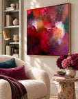 The Lover original artwork in an oak float frame — reading nook | Nicola Bird