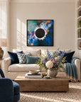 The Sorceress original artwork in a black float frame — living room | Nicola Bird