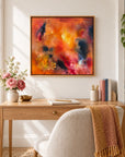 Astrid original artwork — 20 × 20 inches, oak float frame, scene 05
