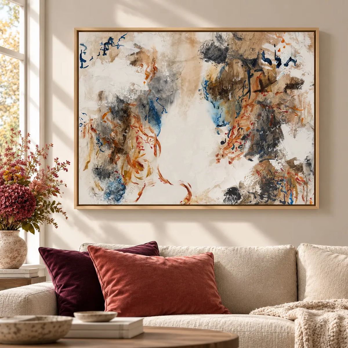Autumn Beauty original artwork in a oak float frame — cropped hero | Nicola Bird