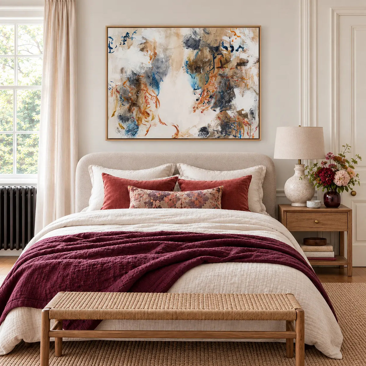 Autumn Beauty original artwork in a oak float frame — bedroom | Nicola Bird