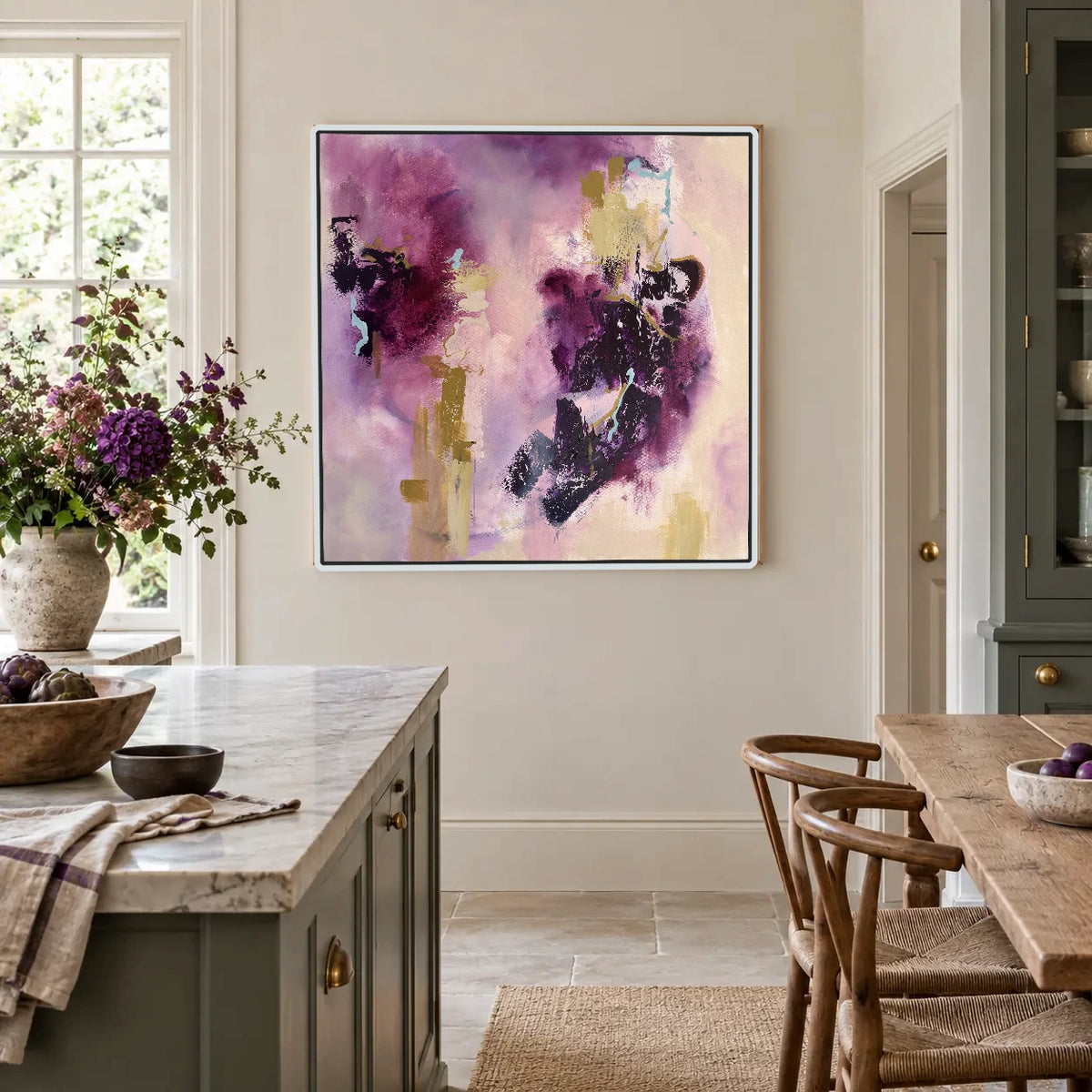 Connection original artwork in a white float frame — kitchen | Nicola Bird