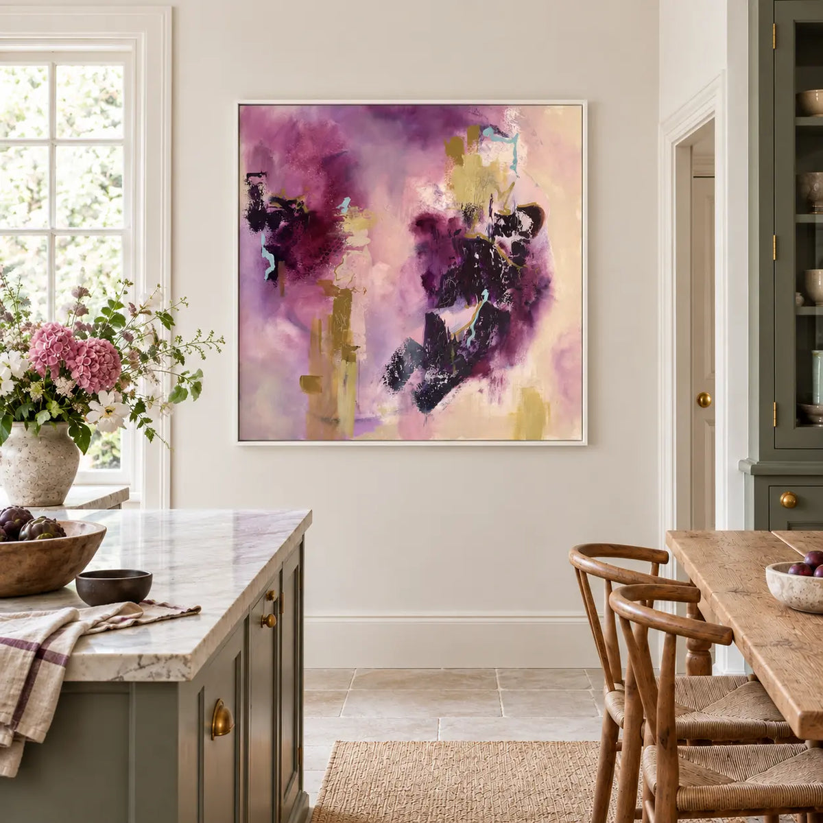 Connection original artwork in a white float frame — kitchen | Nicola Bird