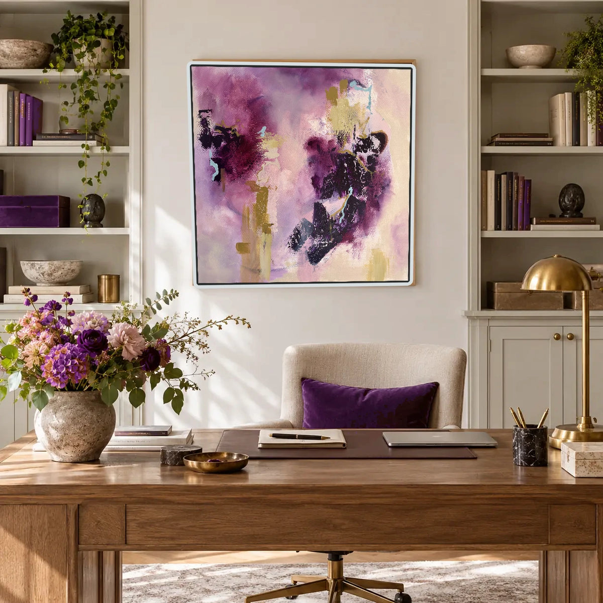 Connection original artwork in a white float frame — office | Nicola Bird