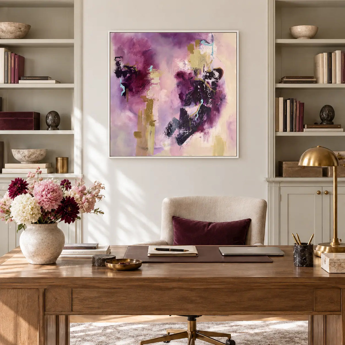 Connection original artwork in a white float frame — office | Nicola Bird