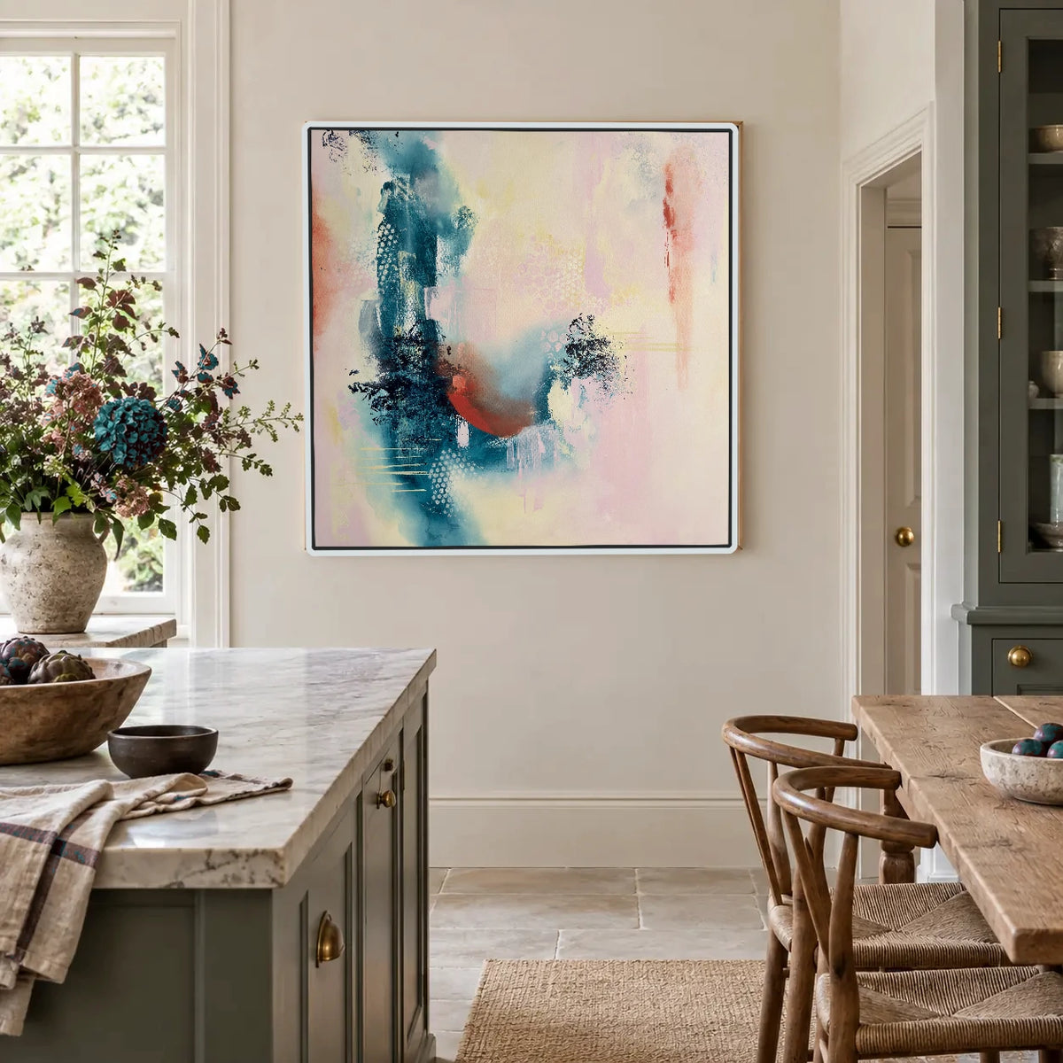 Courage original artwork in a white float frame — kitchen | Nicola Bird