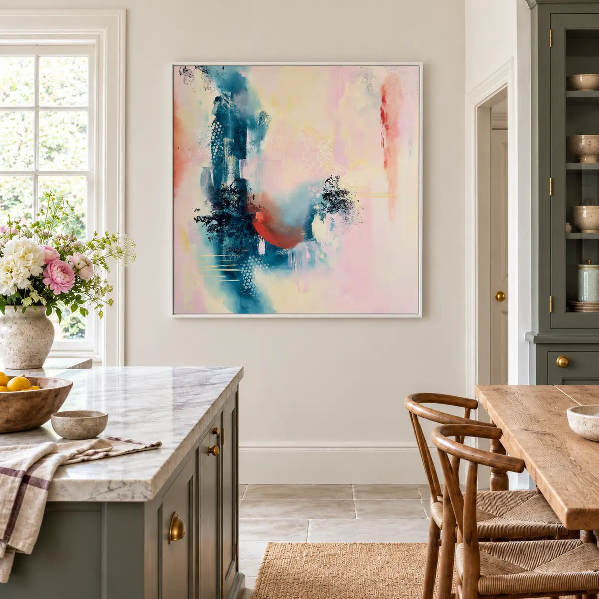 Courage original artwork in a white float frame — kitchen | Nicola Bird