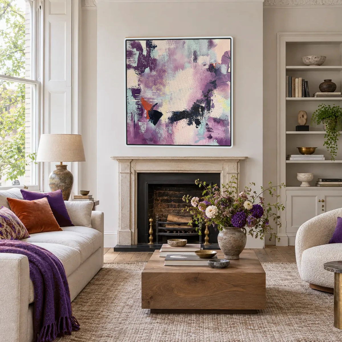 Curiosity original artwork in a white float frame — living room | Nicola Bird
