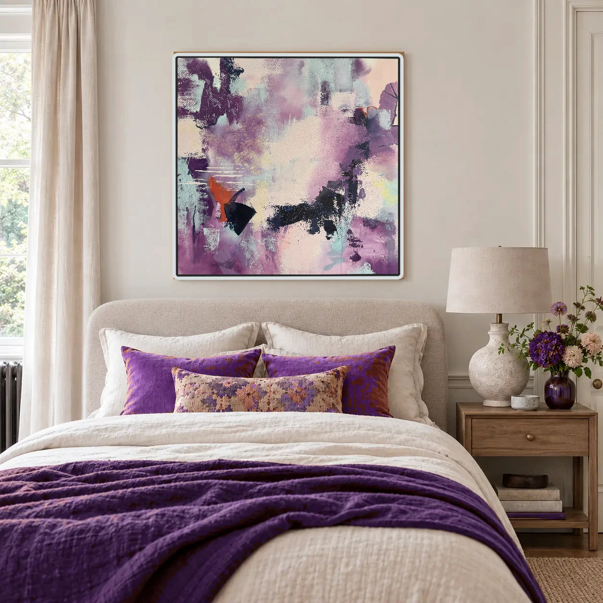 Curiosity original artwork in a white float frame — bedroom | Nicola Bird