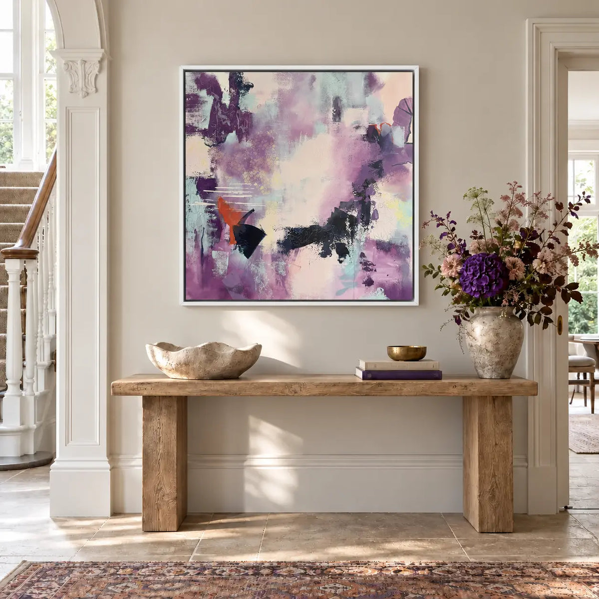 Curiosity original artwork in a premium white float frame — hallway | Nicola Bird