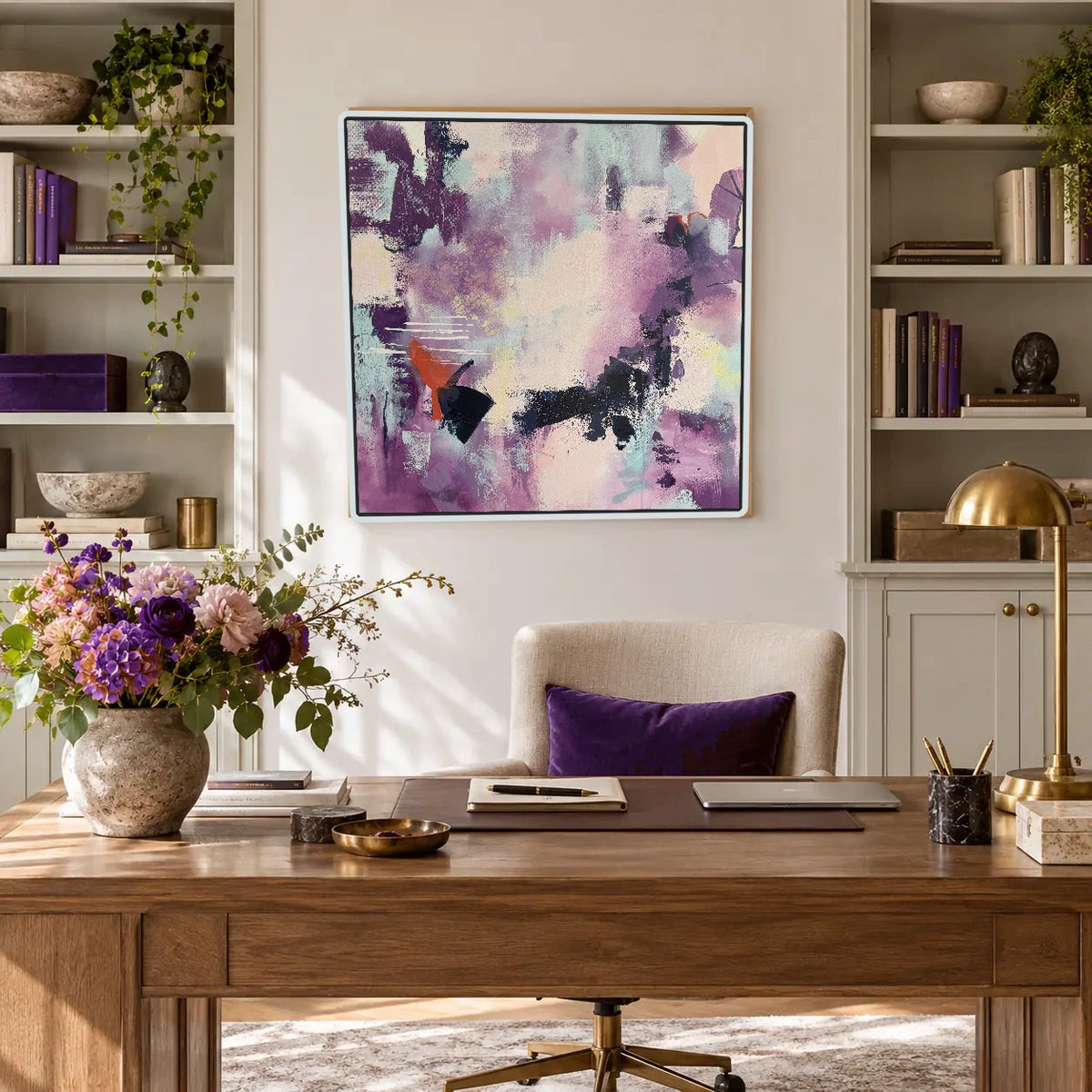Curiosity original artwork in a white float frame — office | Nicola Bird