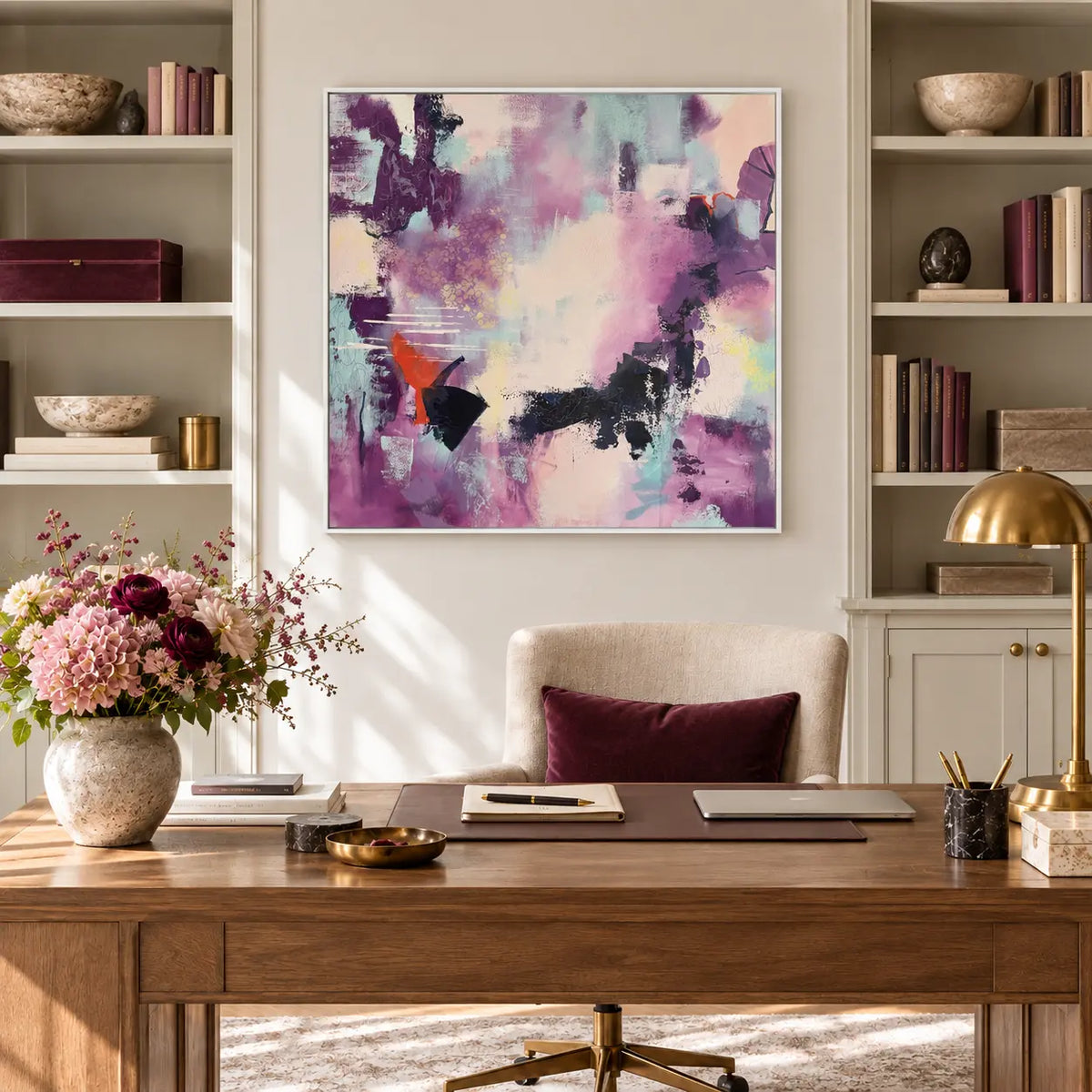 Curiosity original artwork in a white float frame — office | Nicola Bird
