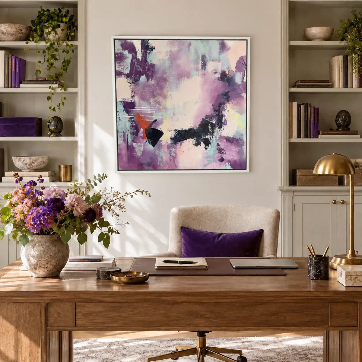 Curiosity original artwork in a premium white float frame — office | Nicola Bird