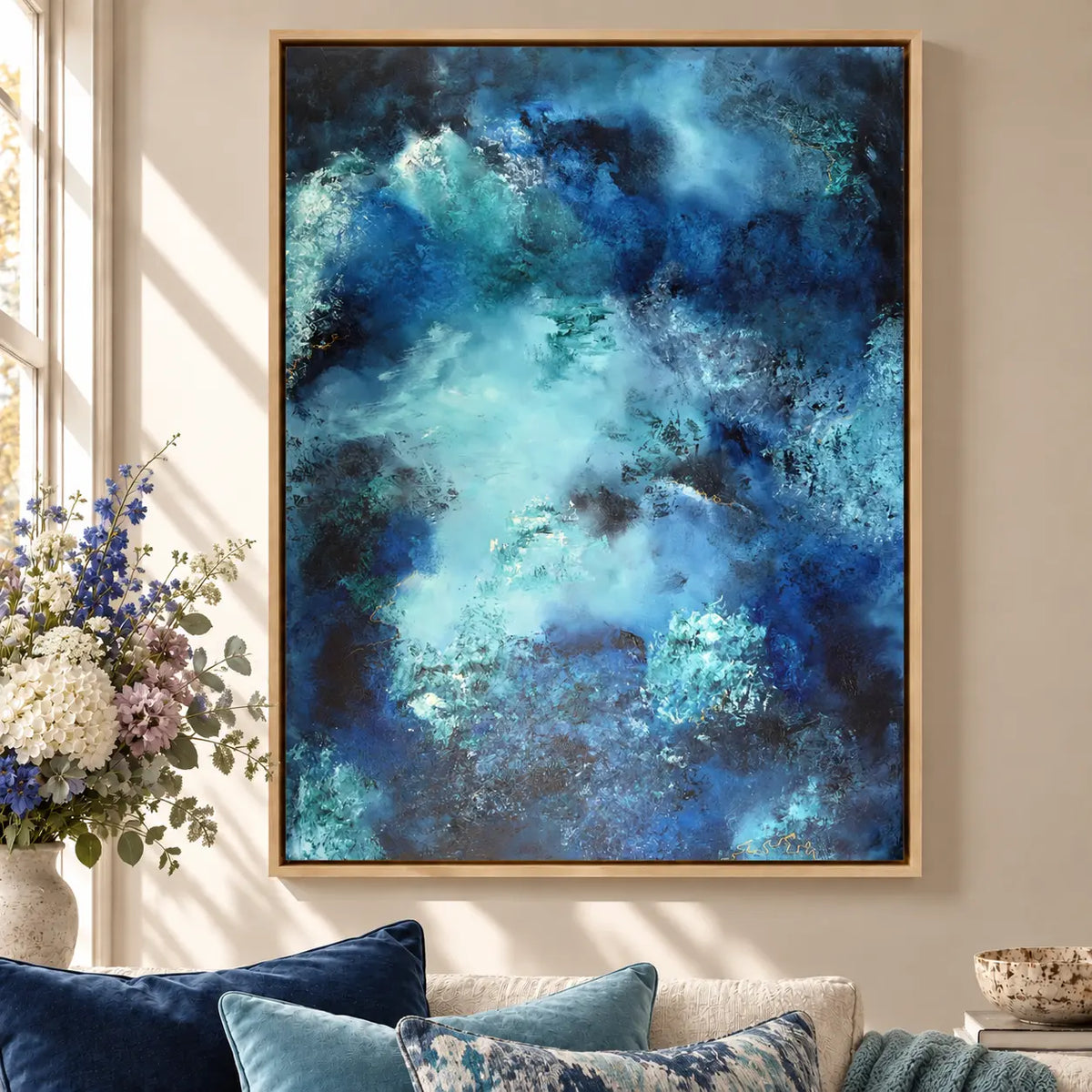 Durga original artwork in a oak float frame — cropped hero | Nicola Bird