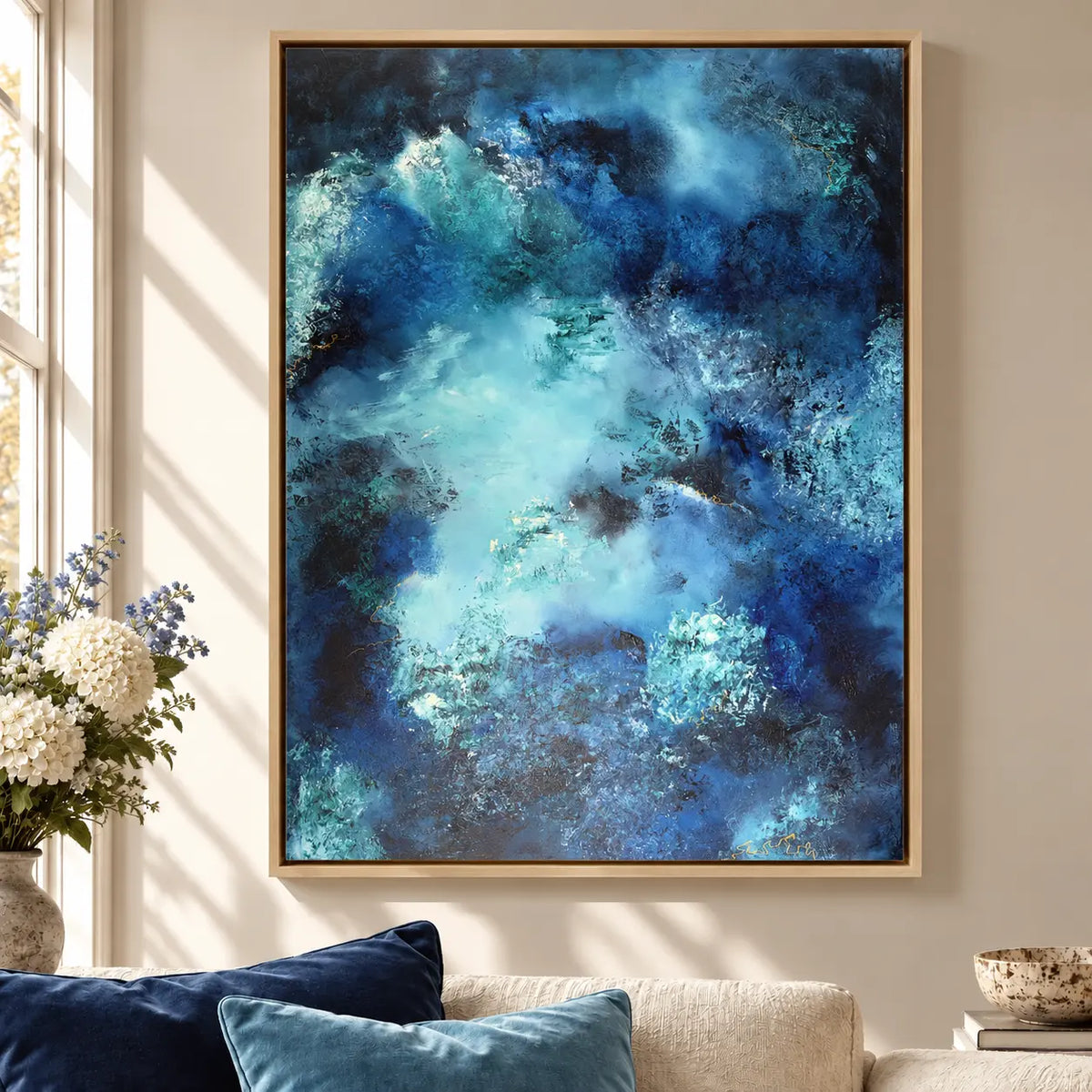 Durga original artwork in an oak float frame — cropped hero | Nicola Bird