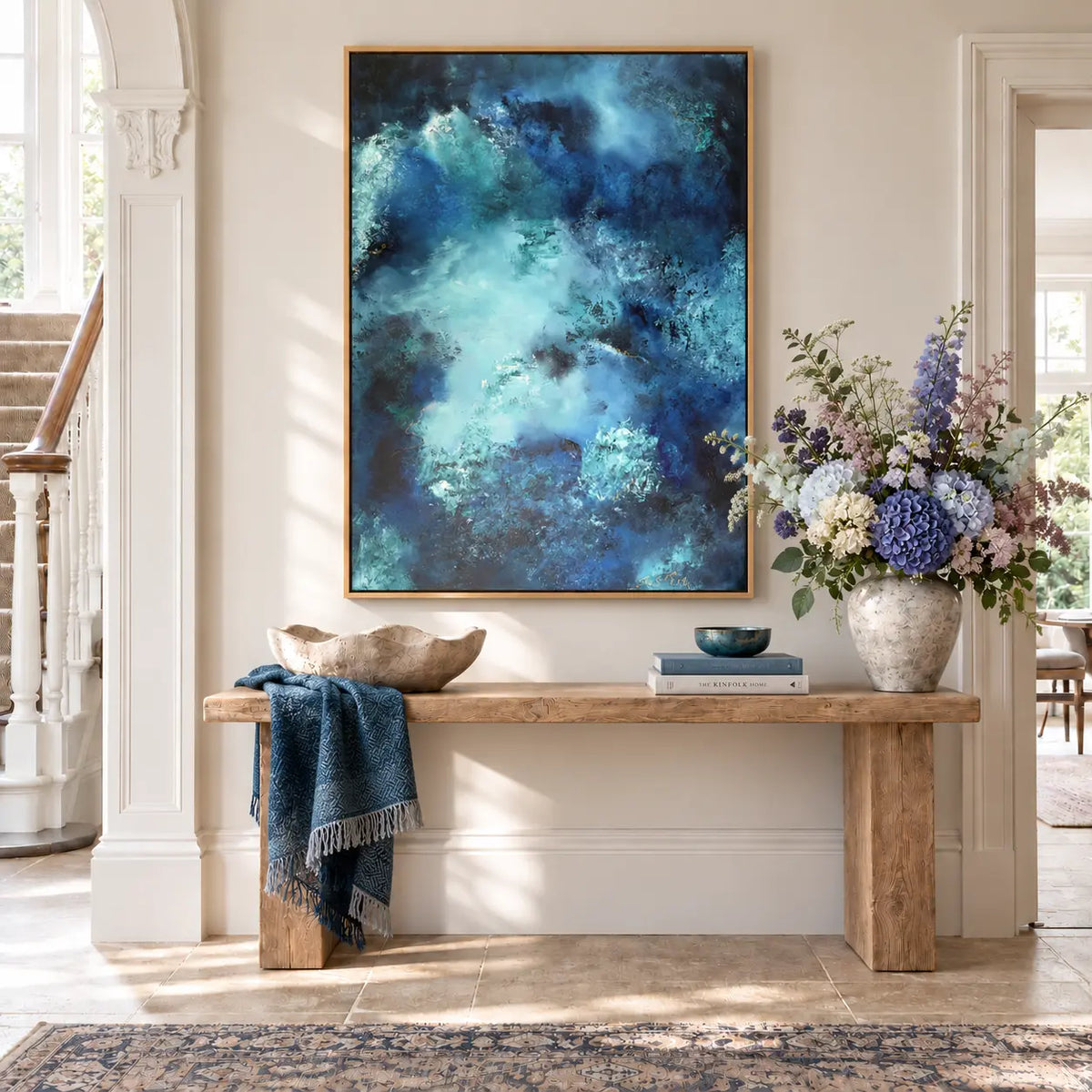 Durga original artwork in a oak float frame — hallway | Nicola Bird
