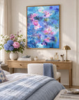 Exuberance framed canvas print in a light editorial interior