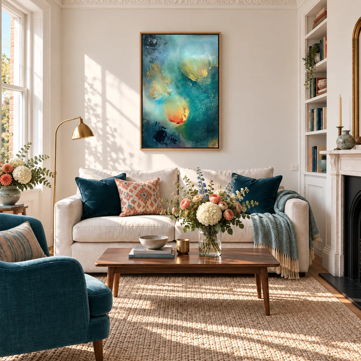 Freyja framed canvas print – living room