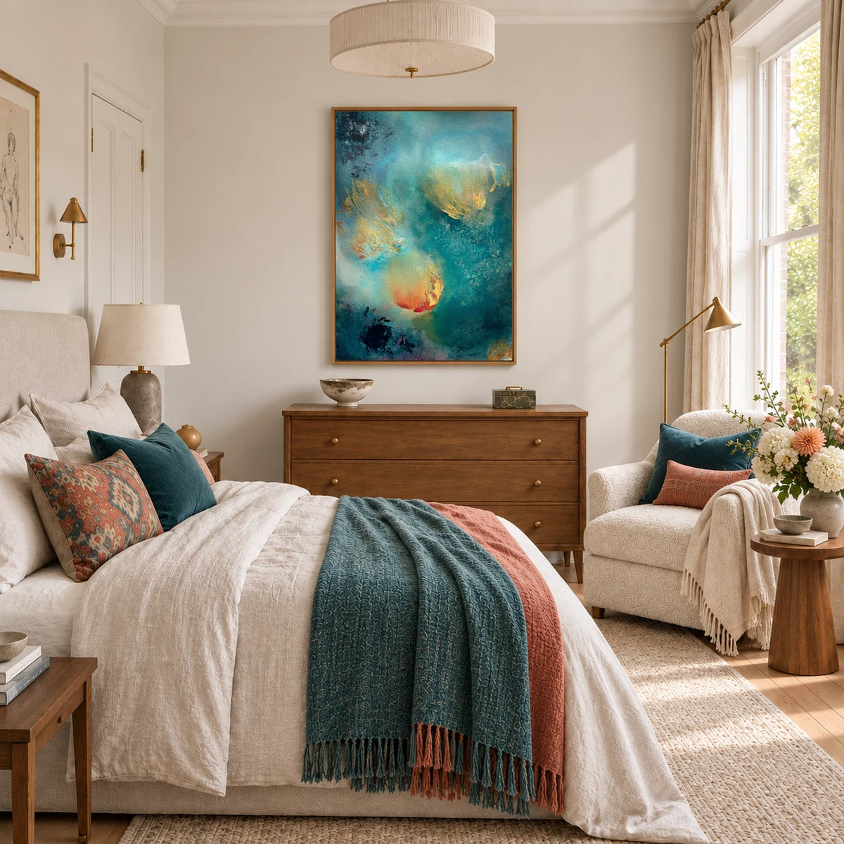 Freyja framed canvas print – bedroom