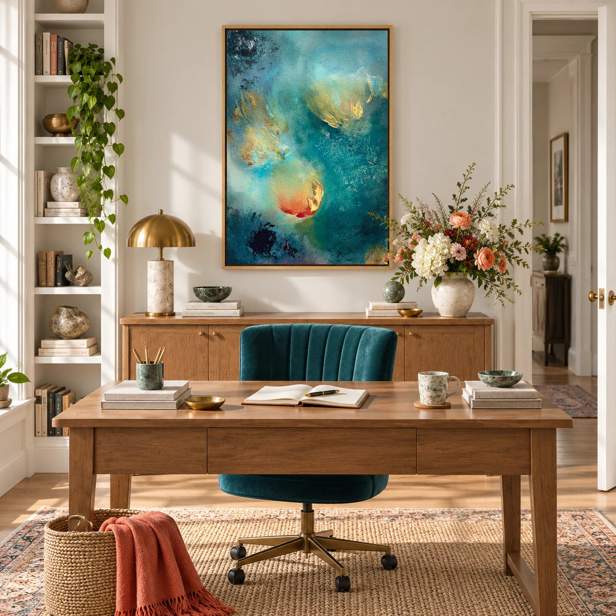 Freyja framed canvas print – office