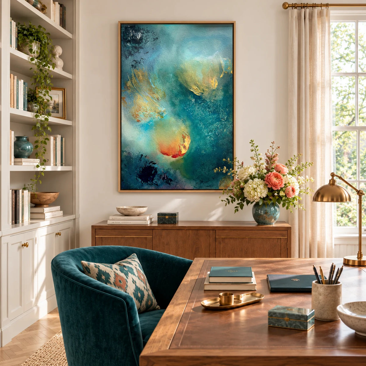 Freyja framed canvas print – writing room
