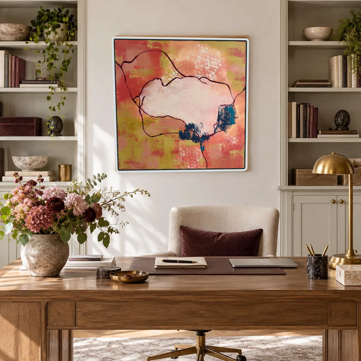 Impact original artwork in a white float frame — office | Nicola Bird