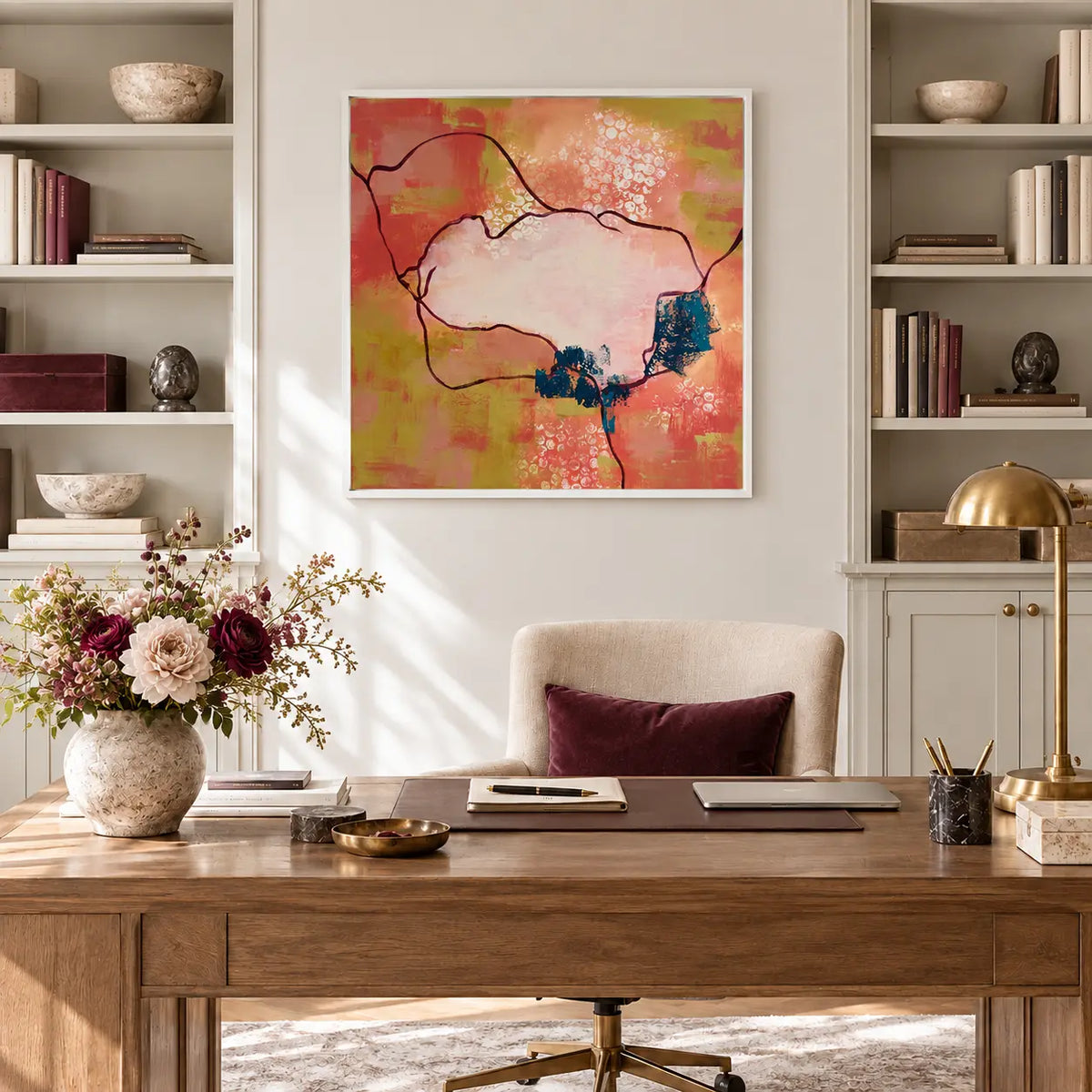 Impact original artwork in a white float frame — office | Nicola Bird