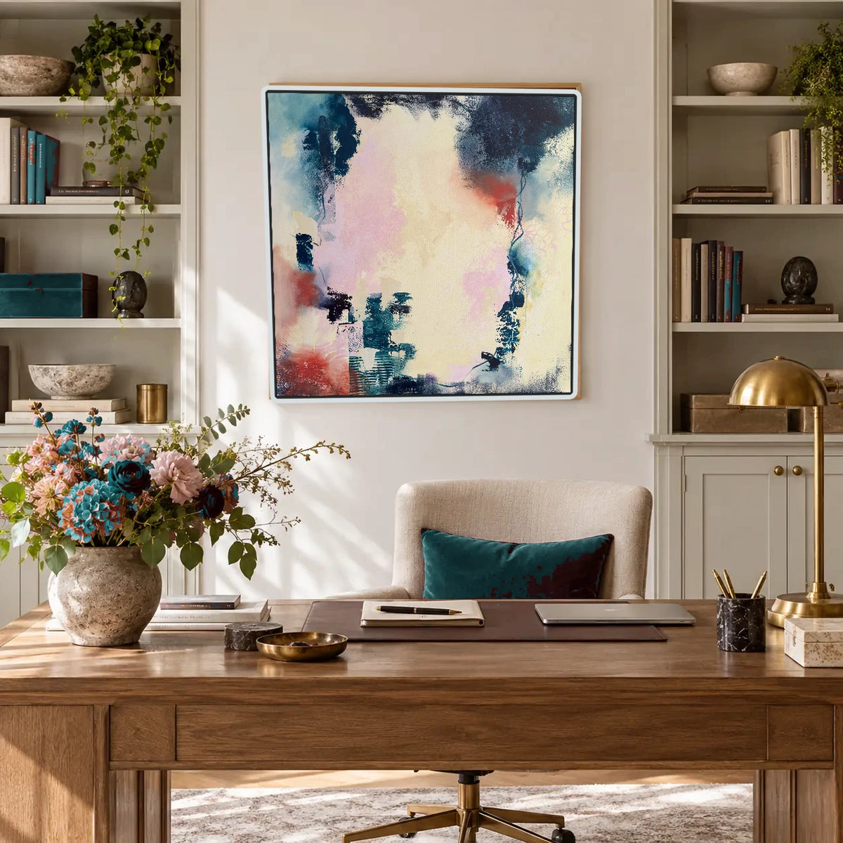 Inclusion original artwork in a white float frame — office | Nicola Bird