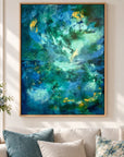Kymopoleia framed canvas print in a light editorial interior