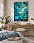 Kymopoleia framed canvas print in a light editorial interior