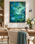 Kymopoleia framed canvas print in a light editorial interior