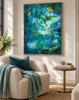 Kymopoleia framed canvas print in a light editorial interior