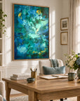 Kymopoleia framed canvas print in a light editorial interior