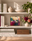 The Mother 12 inch framed canvas print styled on a bookcase