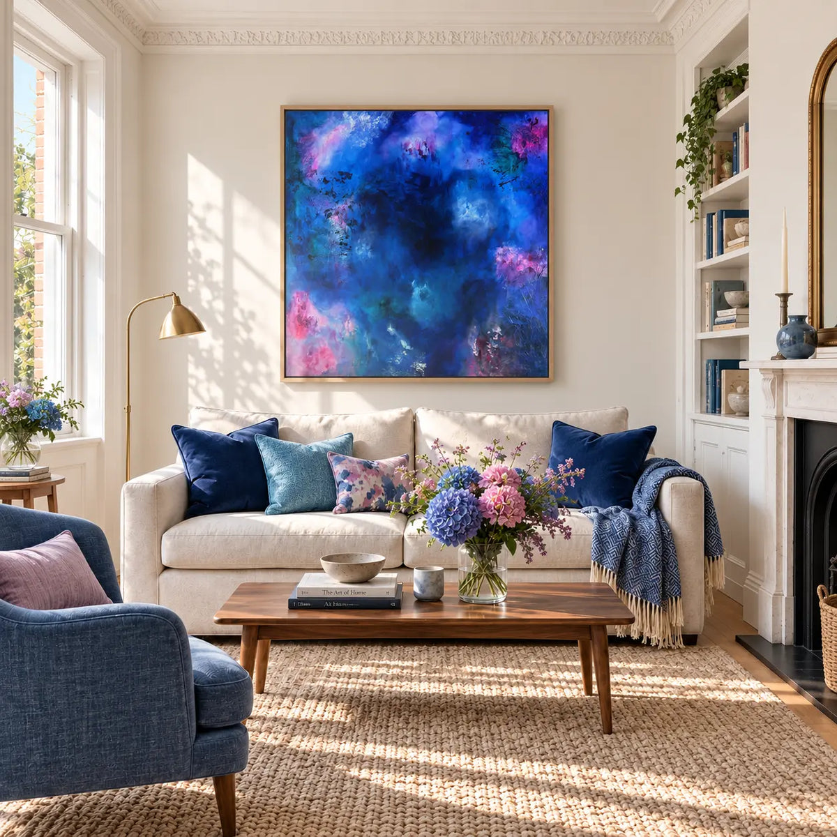 Nyx framed canvas print in a living room