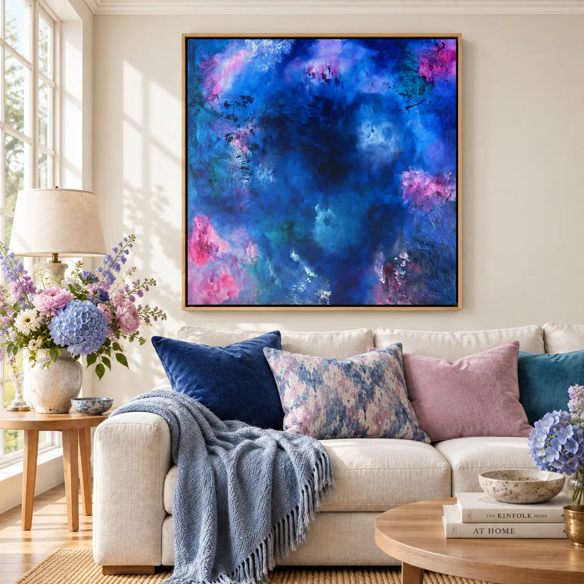 Nyx framed canvas print — living room close-up