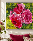 Physis original artwork in a white float frame, close-up room view, by Nicola Bird