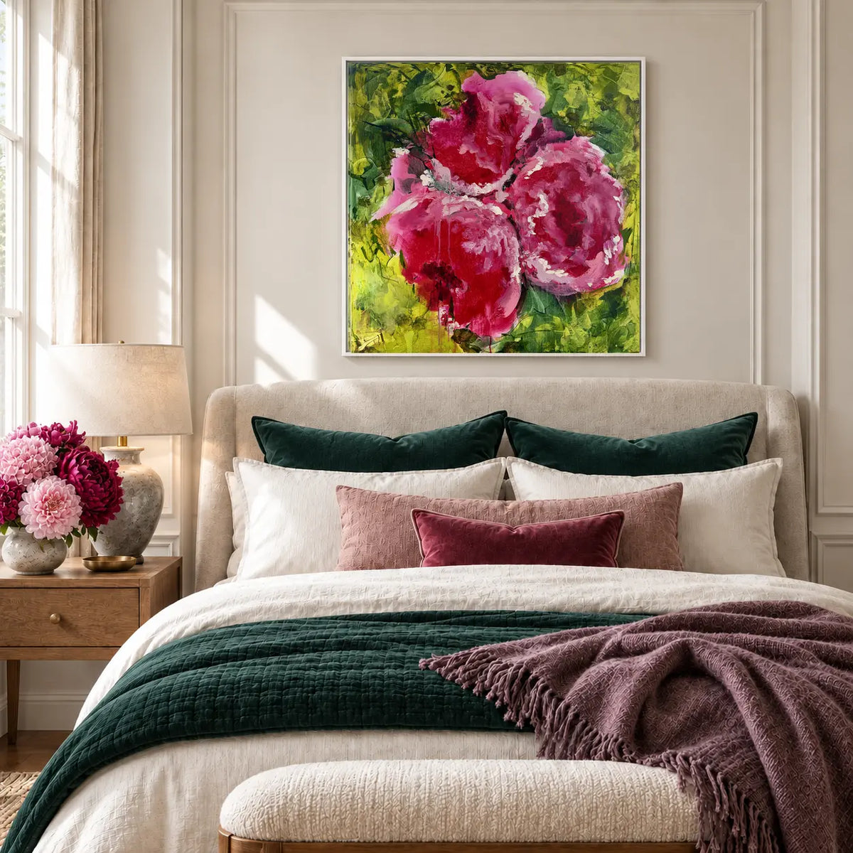 Physis original artwork in a white float frame — bedroom | Nicola Bird