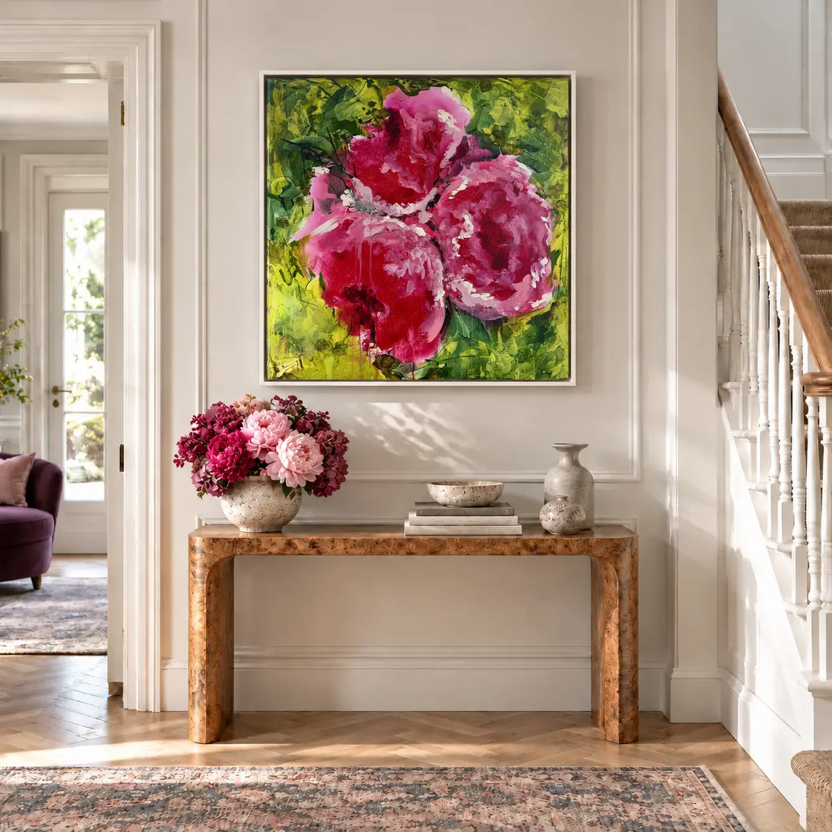 Physis original artwork in a white float frame — hallway | Nicola Bird
