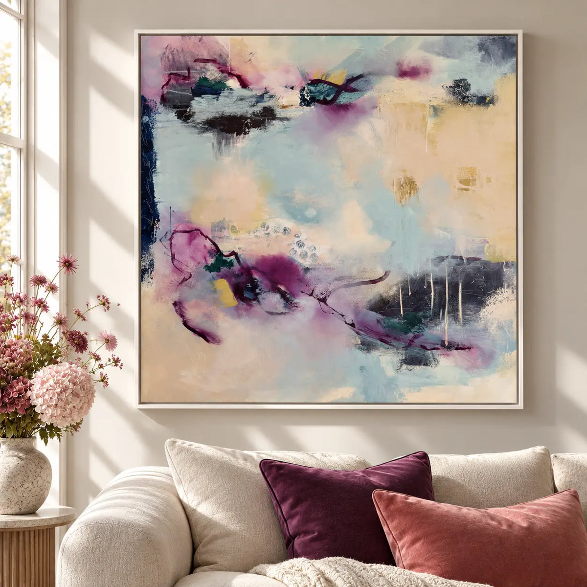 Reciprocity original artwork in a white float frame — cropped hero | Nicola Bird